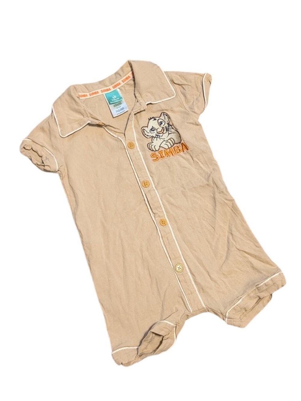 Disney Lion King Simba One Piece Romper Shortalls Linen Baby Boy Girl Unisex 18M